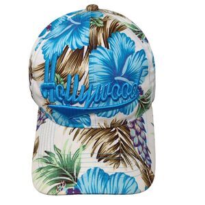 Hollywood Strapback Hat Multicolor OSFA Floral Hawaiian Embroidered
